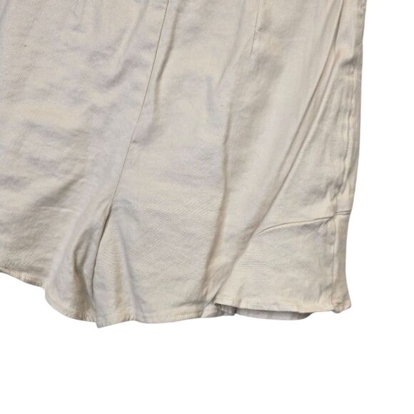 Express Women's 00 Solid Beige Faux Wrap Ruffle Skirt Skort Linen Blend - Picture 7 of 14